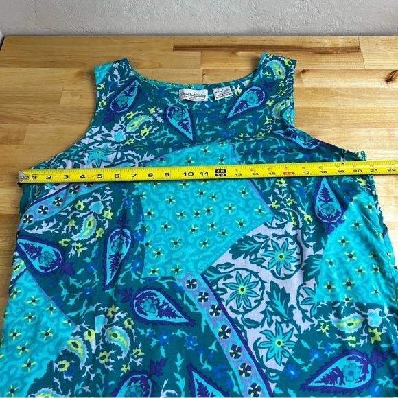 Diane von Furstenberg Color Authority Paisley Viscose Rayon Tunic Tank Size L - Picture 10 of 11
